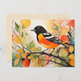 Springtime Natuur Charm Bird Baltimore Oriole Briefkaart