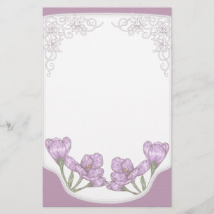 Springtime Paarse Crocus Flowers Briefpapier