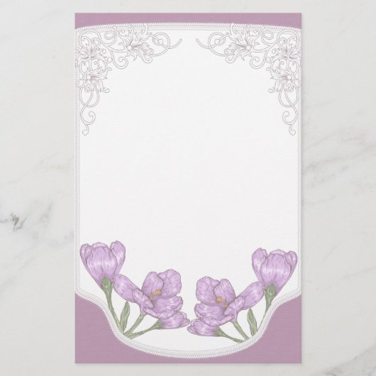 Springtime Paarse Crocus Flowers Briefpapier (Voorkant)