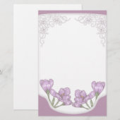 Springtime Paarse Crocus Flowers Briefpapier (Voorkant / Achterkant)