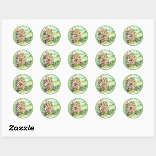 Springtime-paashaas Ronde Sticker (Vel)