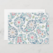 Springtime Paisley Pattern Briefkaart (Voorkant / Achterkant)
