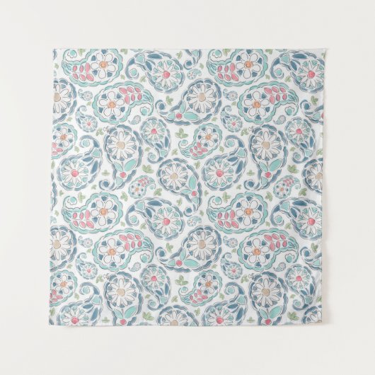 Springtime Paisley Pattern Wandkleed (Voorkant)