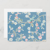 Springtime-patroon - vogels en bloemen briefkaart (Voorkant / Achterkant)