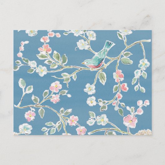 Springtime-patroon - vogels en bloemen briefkaart (Voorkant)