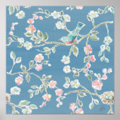 Springtime-patroon - vogels en bloemen poster (Voorkant)