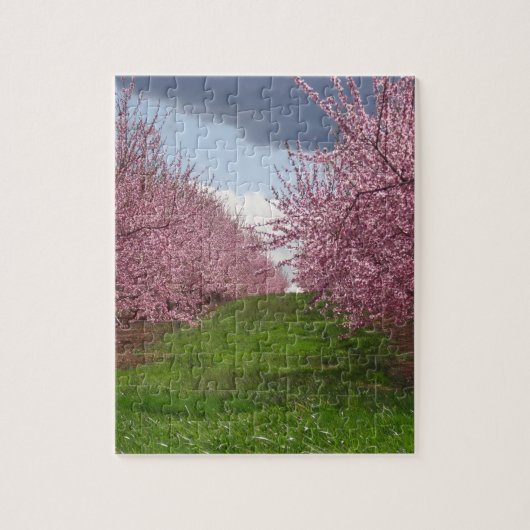 Springtime Peach Orchard Jigzaag Puzzle Legpuzzel (Verticaal)