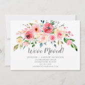 Springtime Peonies Floral Moving Announge Kaart (Voorkant)