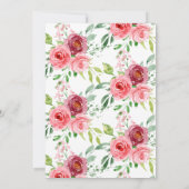 Springtime Peonies Roos Floral Baptisme Invitation Kaart (Achterkant)