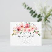 Springtime Peonies Roos Floral Moving Announge Aankondigingskaart (Staand voorkant)