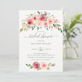 Springtime Peonies Roos Floral Vrijgezellenfeest Kaart (Staand voorkant)