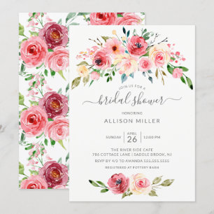 Springtime Peonies Roos Floral Vrijgezellenfeest Kaart