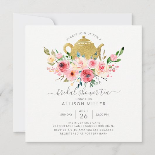 Springtime Peonies Roos Floral Vrijgezellenfeest T Kaart (Voorkant)