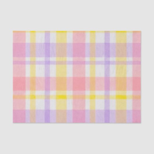 Springtime Pink Lavender Plaid  Tissuepapier (Voorkant)