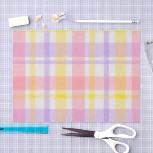 Springtime Pink Lavender Plaid  Tissuepapier (Craft)