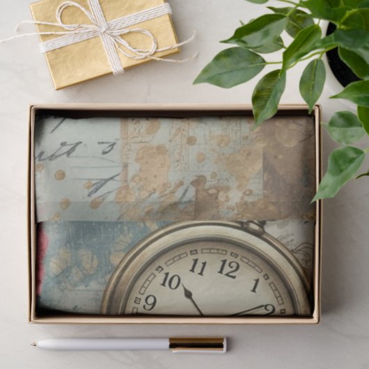 Springtime Pocket Watch Bloemen Decoupage Papier (Geschenk)