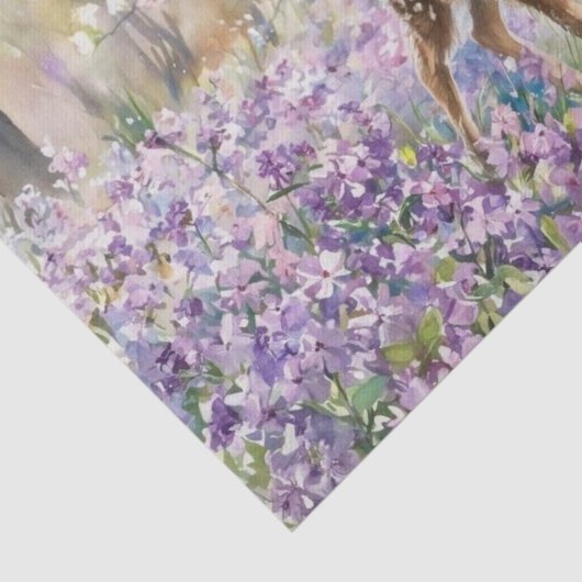 Springtime Purple Phlox and Fawn  Tissuepapier (Detail)