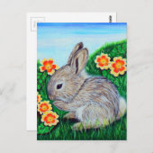 Springtime Rabbit Painting Briefkaart (Voorkant / Achterkant)