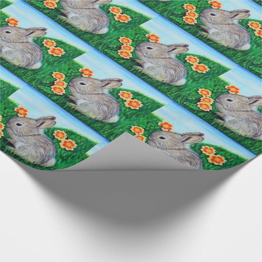 Springtime Rabbit Painting Cadeaupapier (Hoek)
