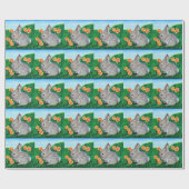 Springtime Rabbit Painting Cadeaupapier (Vlak)