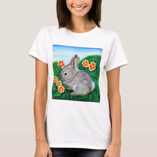 Springtime Rabbit Painting T-shirt (Voorkant)