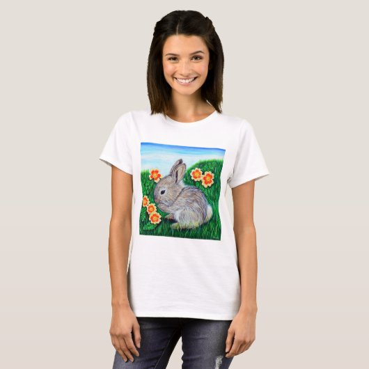 Springtime Rabbit Painting T-shirt (Voorkant volledig)