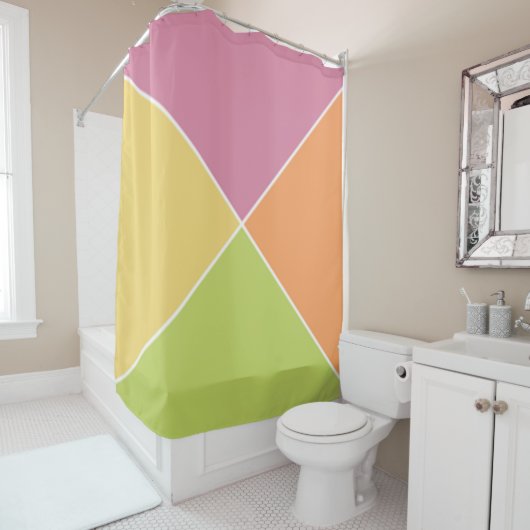 Springtime Sherbet Argyle Douchegordijn (In situ)