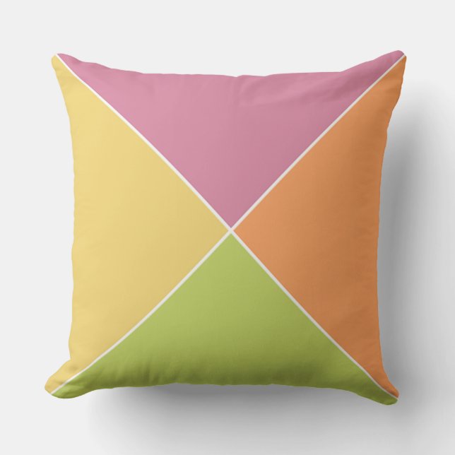 Springtime Sherbet Argyle pillow Colorful argyl Kussen (Voorkant)