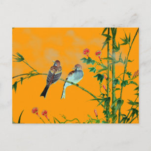 Springtime-Sparrows Briefkaart