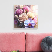 Springtime Splendor 3D-Wenskaart met Dew-Kiss Canvas Afdruk (Insitu (Woonkamer))