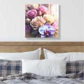 Springtime Splendor 3D-Wenskaart met Dew-Kiss Canvas Afdruk (Insitu (Slaapkamer))