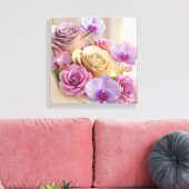 Springtime Splendor 3D-Wenskaart met Dew-Kiss Canvas Afdruk (Insitu (Woonkamer))