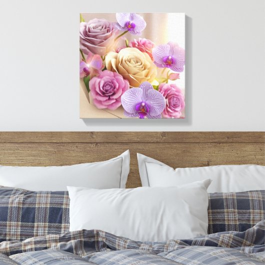 Springtime Splendor 3D-Wenskaart met Dew-Kiss Canvas Afdruk (Insitu (Slaapkamer))