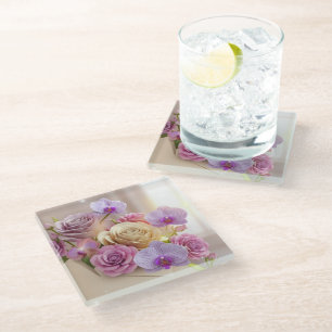Springtime Splendor 3D-Wenskaart met Dew-Kiss Glazen Onderzetter