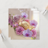 Springtime Splendor 3D-Wenskaart met Dew-Kiss Kaart (Voorkant / Achterkant in situ)