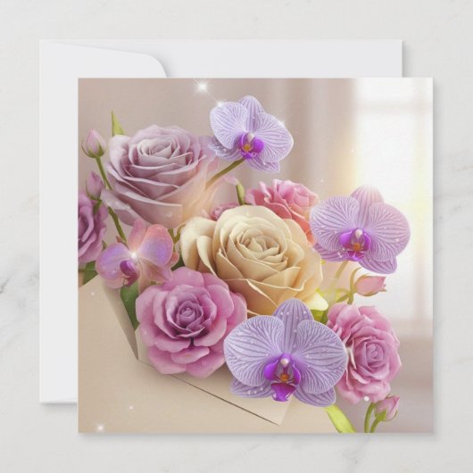 Springtime Splendor 3D-Wenskaart met Dew-Kiss Kaart (Achterkant)