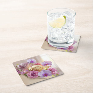 Springtime Splendor 3D-Wenskaart met Dew-Kiss Kartonnen Onderzetters
