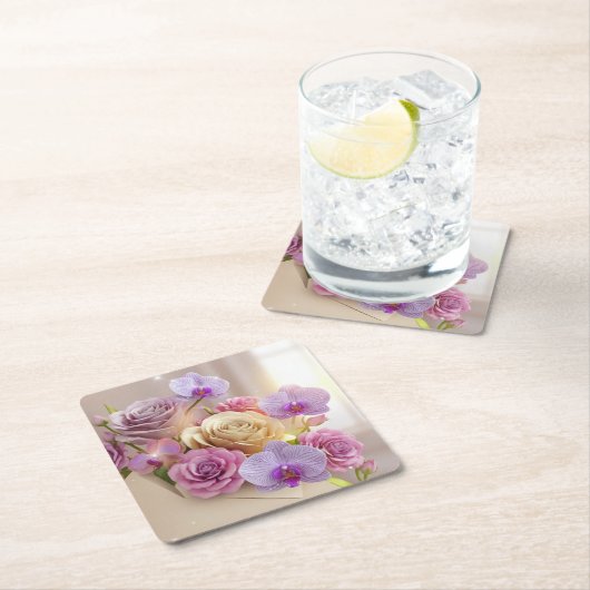 Springtime Splendor 3D-Wenskaart met Dew-Kiss Kartonnen Onderzetters (Insitu)
