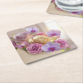 Springtime Splendor 3D-Wenskaart met Dew-Kiss Kartonnen Onderzetters (Schuin)