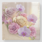 Springtime Splendor 3D-Wenskaart met Dew-Kiss Stenen Onderzetter (Voorkant)