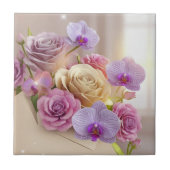 Springtime Splendor 3D-Wenskaart met Dew-Kiss Tegeltje (Voorkant)