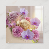 Springtime Splendor 3D-Wenskaart met Dew-Kiss Vierkante Visitekaartje (Voorkant)