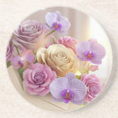 Springtime Splendor 3D-Wenskaart met Dew-Kiss Zandsteen Onderzetter (Voorkant)