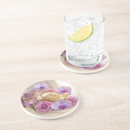 Springtime Splendor 3D-Wenskaart met Dew-Kiss Zandsteen Onderzetter