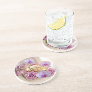 Springtime Splendor 3D-Wenskaart met Dew-Kiss Zandsteen Onderzetter