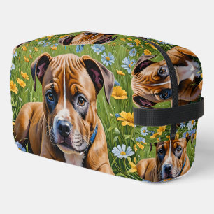 Springtime Staffordshire Bull Terrier Puppy, Toilettasje