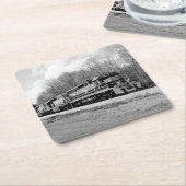 Springtime-trein B&W Kartonnen Onderzetters (Schuin)