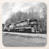 Springtime-trein B&W Kartonnen Onderzetters (Voorkant)