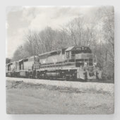 Springtime-trein B&W Stenen Onderzetter (Voorkant)