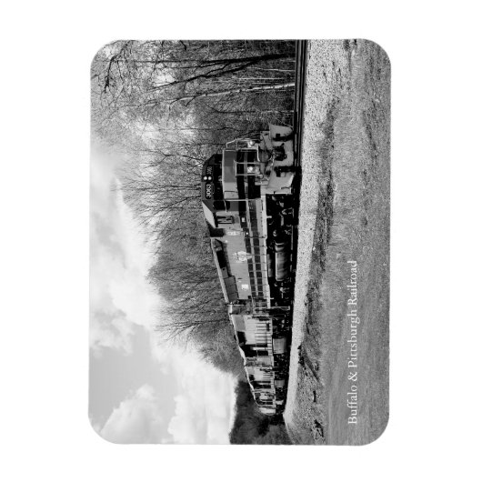 Springtime-treinmotor B&W Souvenir Fridge Magneet (Verticaal)